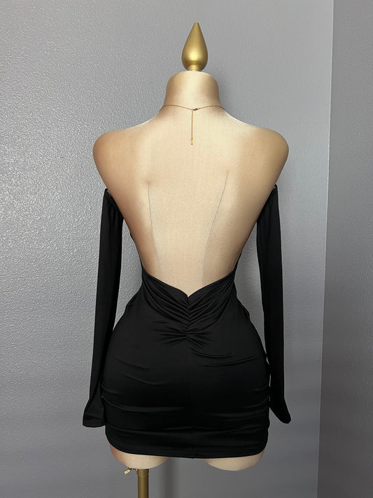 BLACK Backless Dress